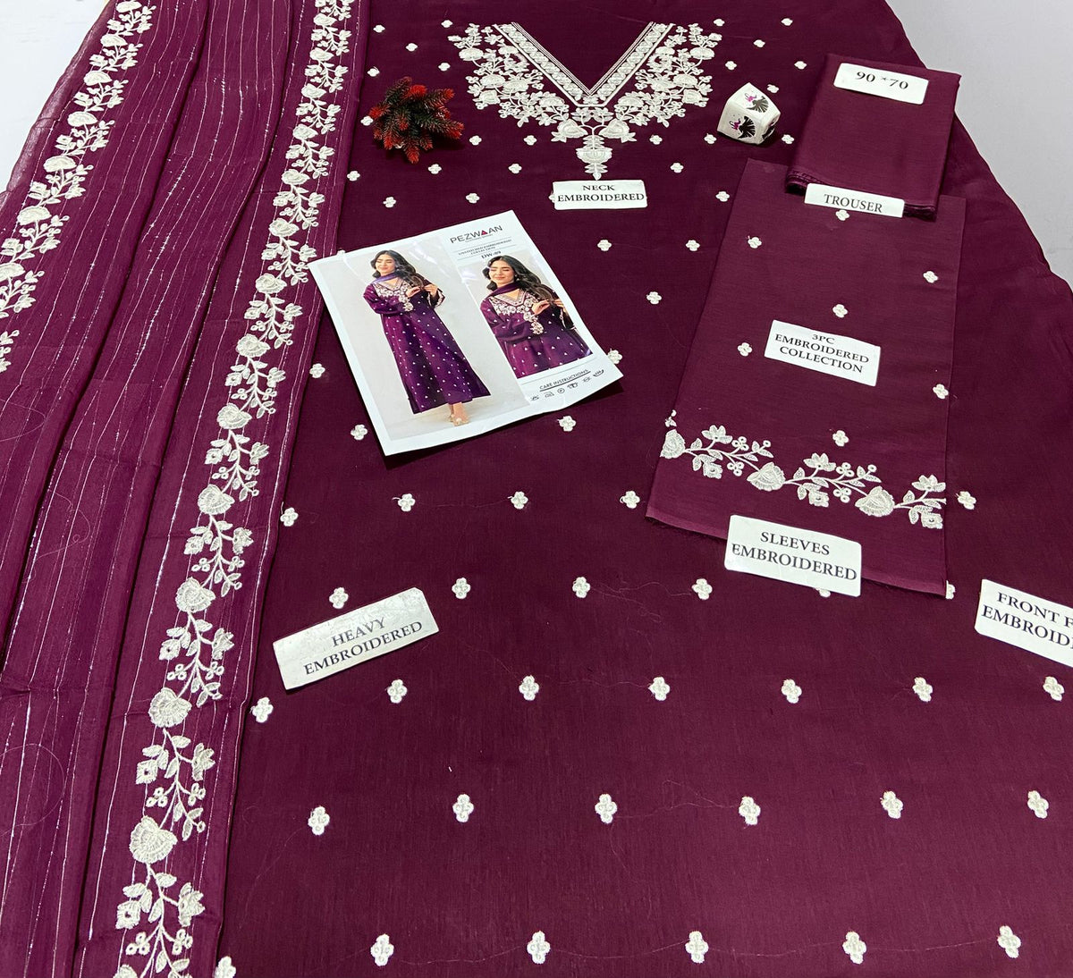 ROZANA BY CA'3 PCS UNSTITCHED