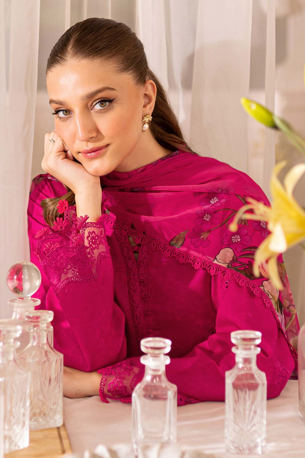 FR 2725-3 Piece - Unstitched Embroidered Lawn Fabric