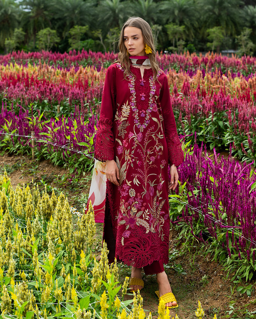 MS-2750-3 Piece - Unstitched Embroidered Lawn Fabric