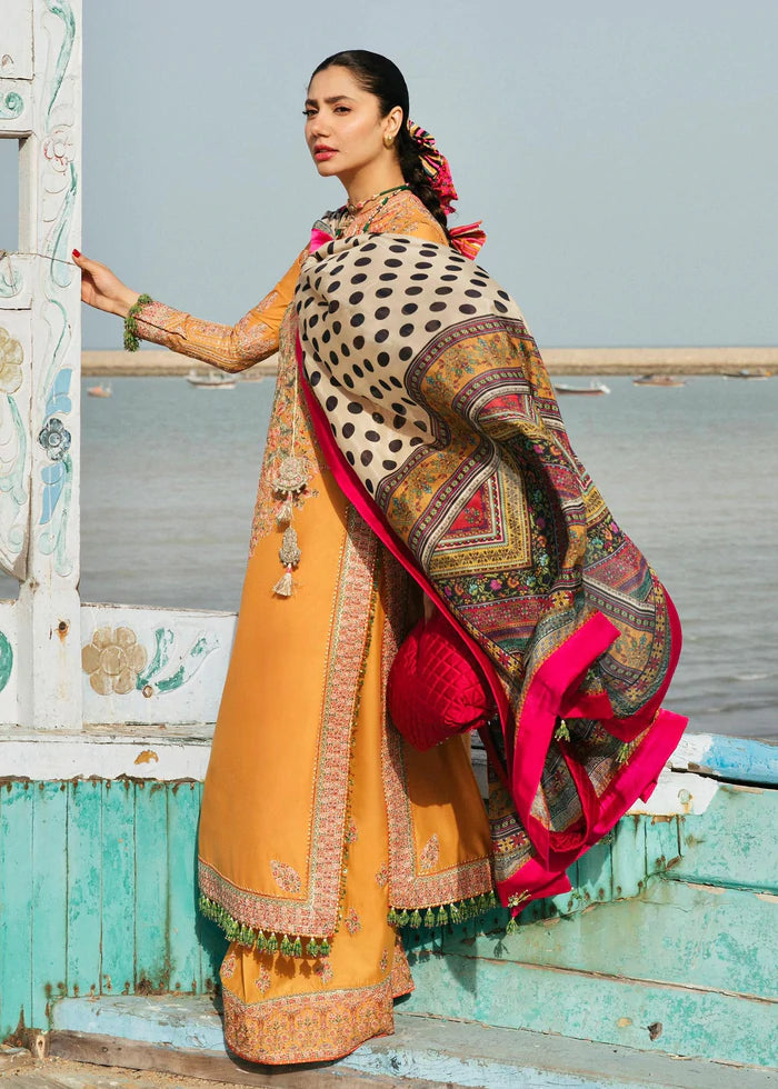 3 Piece - Unstitched Fully Embroidered Dhanak Fabric