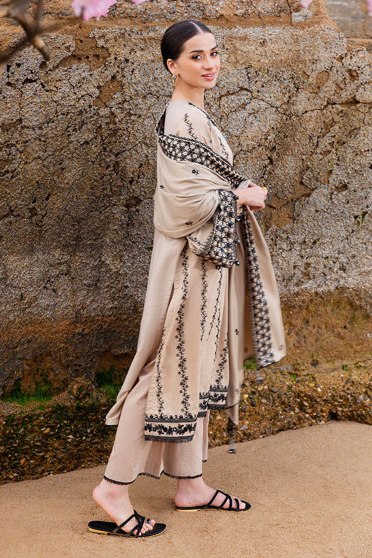 3 Piece - Unstitched Fully Embroidered Dhanak Fabric