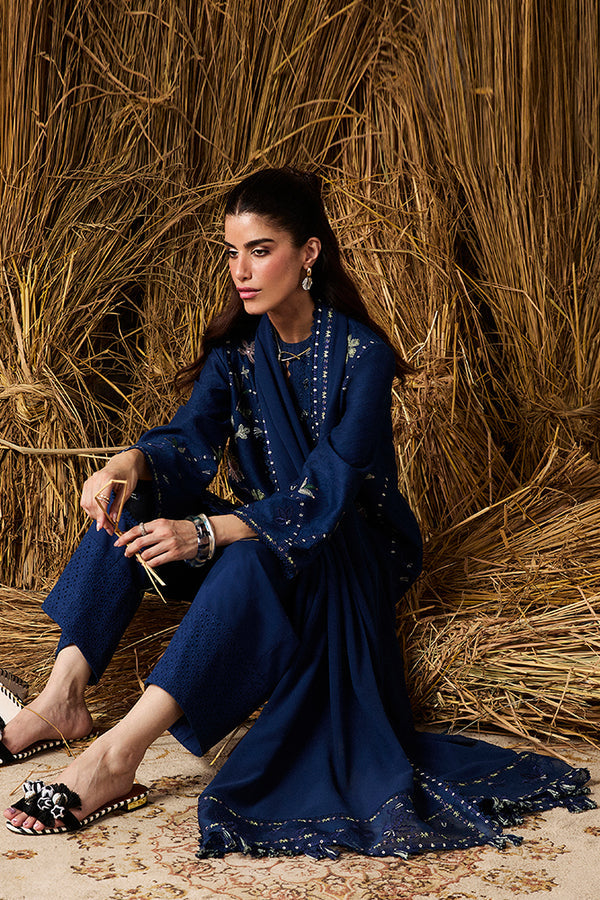 3 Piece - Unstitched Fully Embroidered Dhanak Fabric SP-985