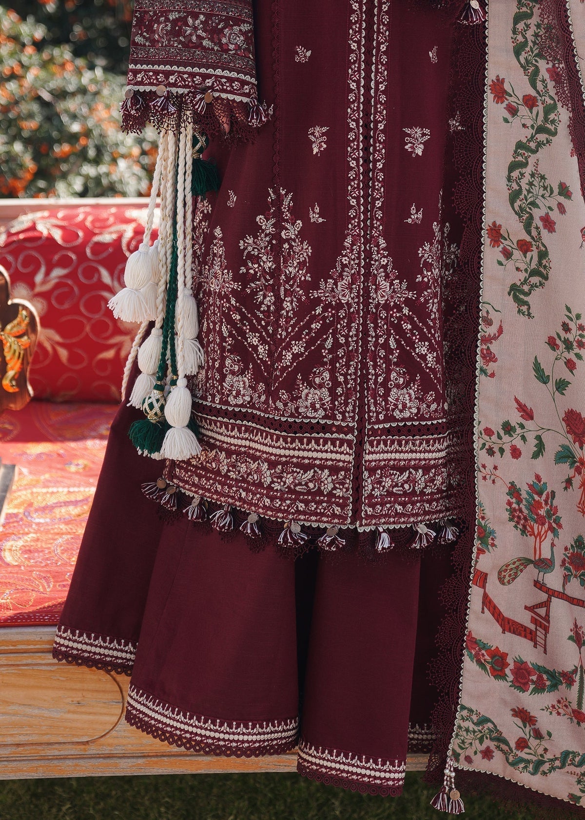 3 Piece - Unstitched Fully Embroidered Dhanak Fabric