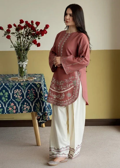 Dhanak Fabric - 2 Piece Unstitched Embroidered Dress