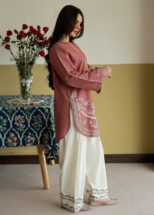 Dhanak Fabric - 2 Piece Unstitched Embroidered Dress