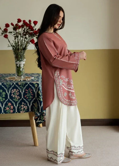 Dhanak Fabric - 2 Piece Unstitched Embroidered Dress