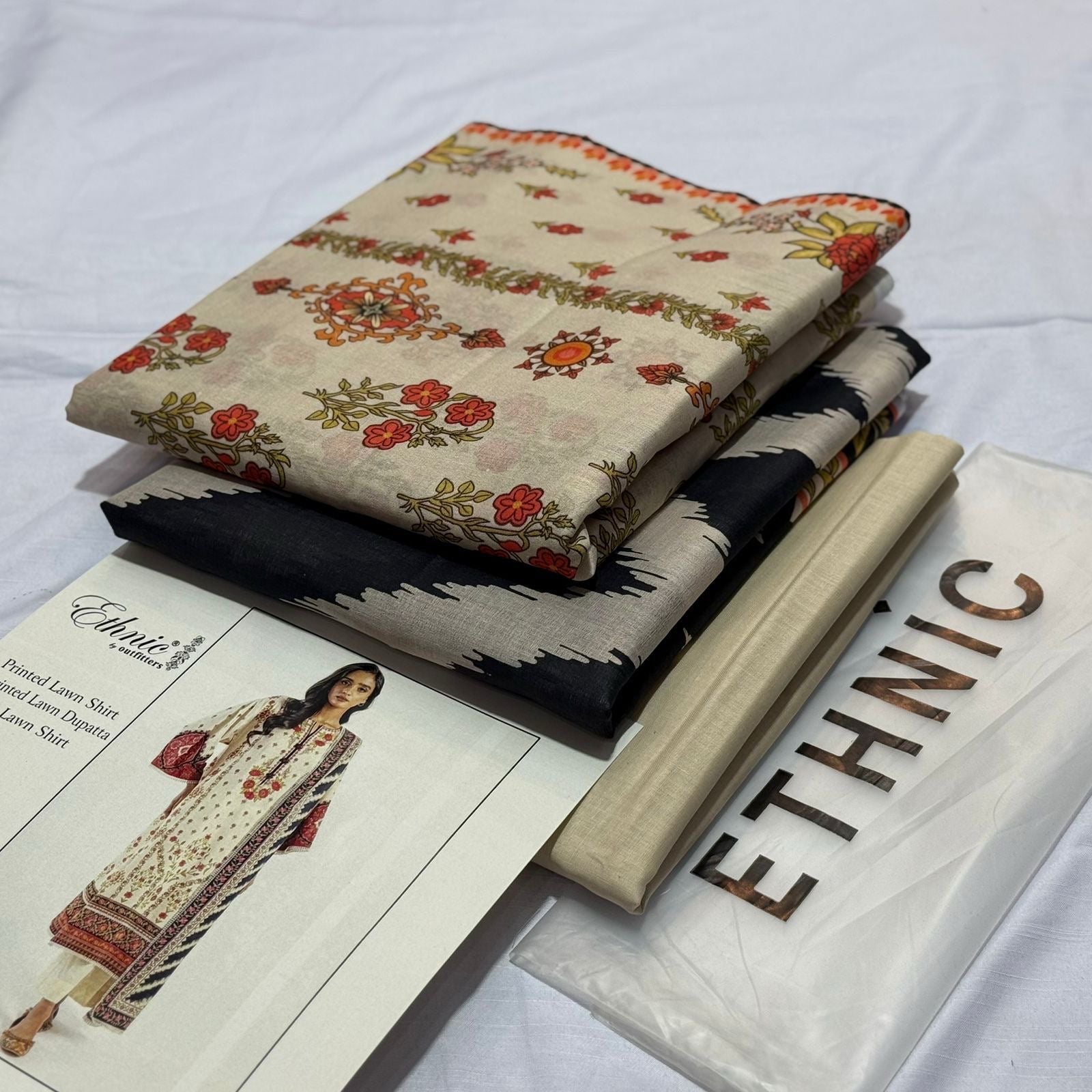 ETHNIC |3| PCS LAWN UNSTITCH
