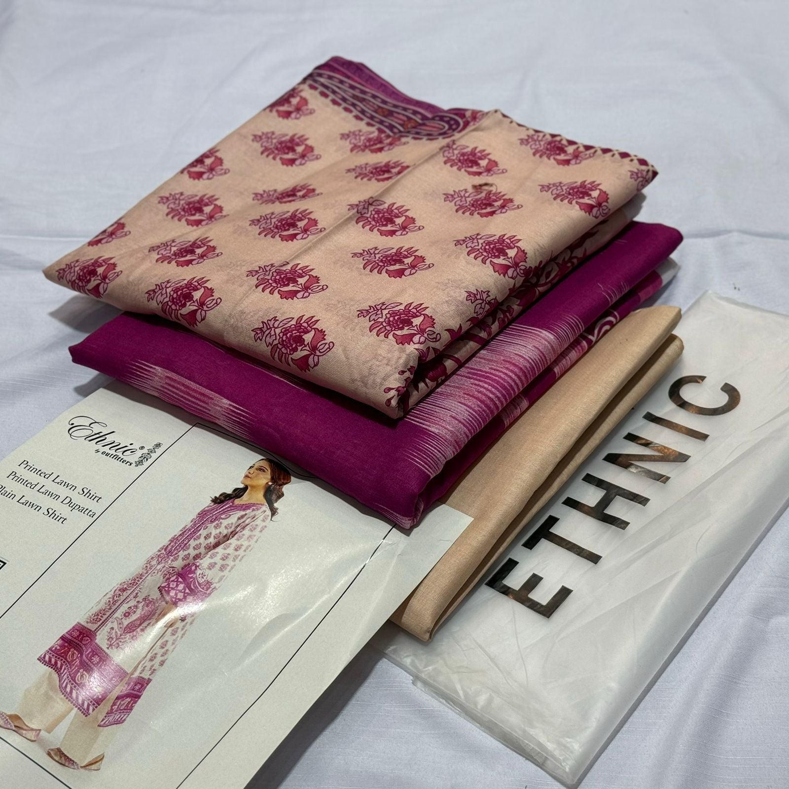 ETHNIC |3| PCS LAWN UNSTITCH