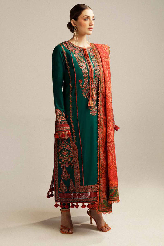 MB 525 - 3 Pcs Unstitched Heavy Embroidered Lawn Suit with Premium Quality Lawn Dupatta
