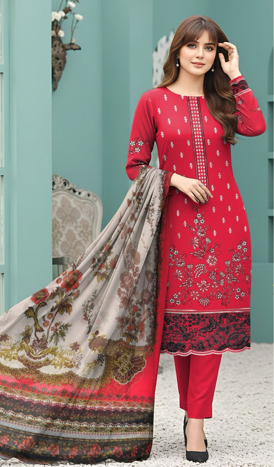 Meena  Kaari Original 3PC Pure Dupatta D#02