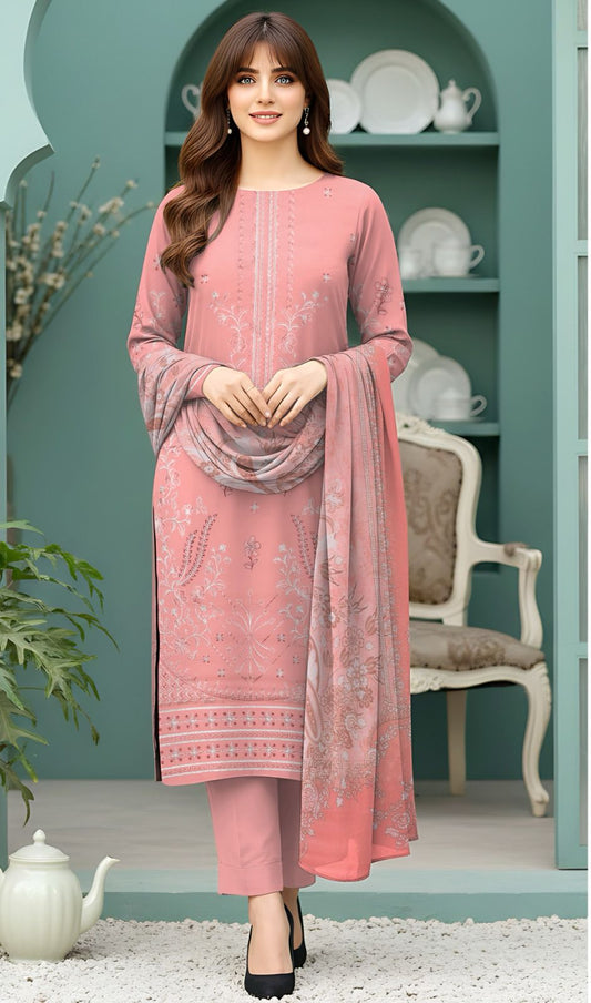 Meena  Kaari Original 3PC Pure Dupatta D#04