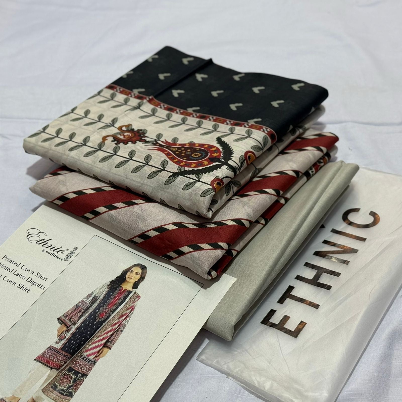 ETHNIC |3| PCS LAWN UNSTITCH