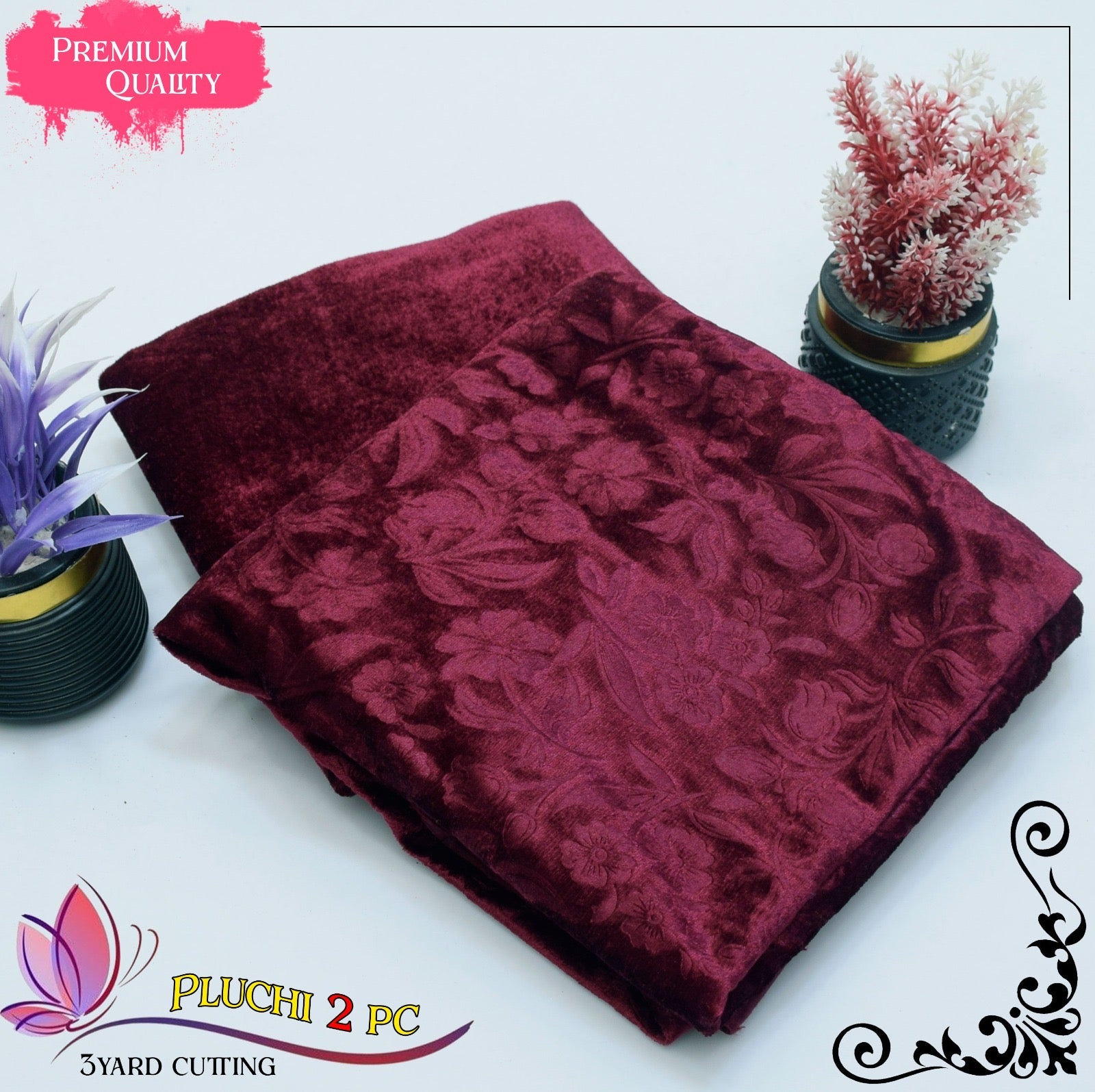 VELVET PLUCHI |2| PCS UNSTITCHED