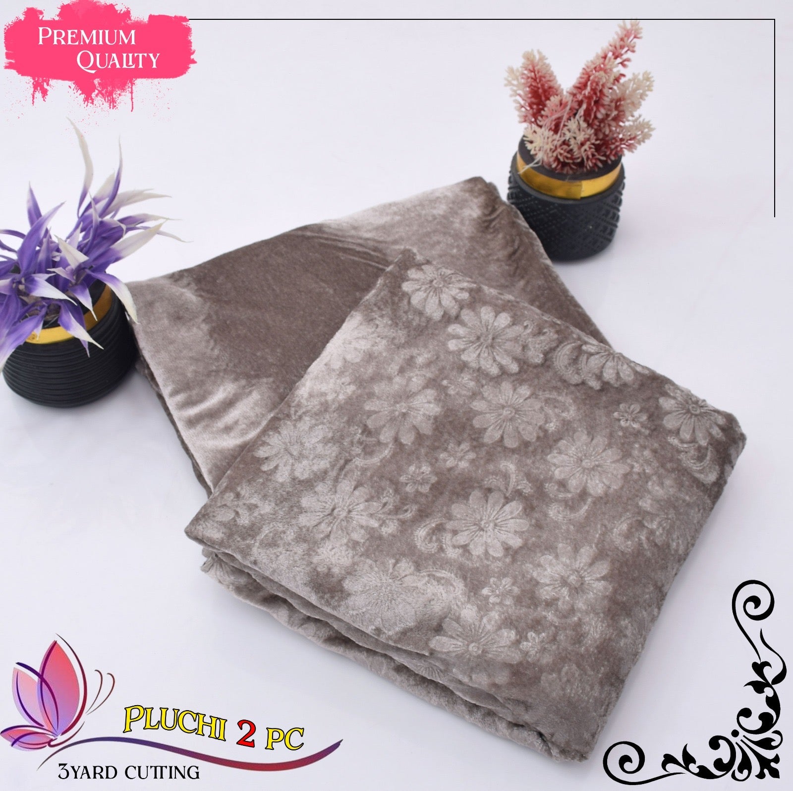 VELVET PLUCHI |2| PCS UNSTITCHED