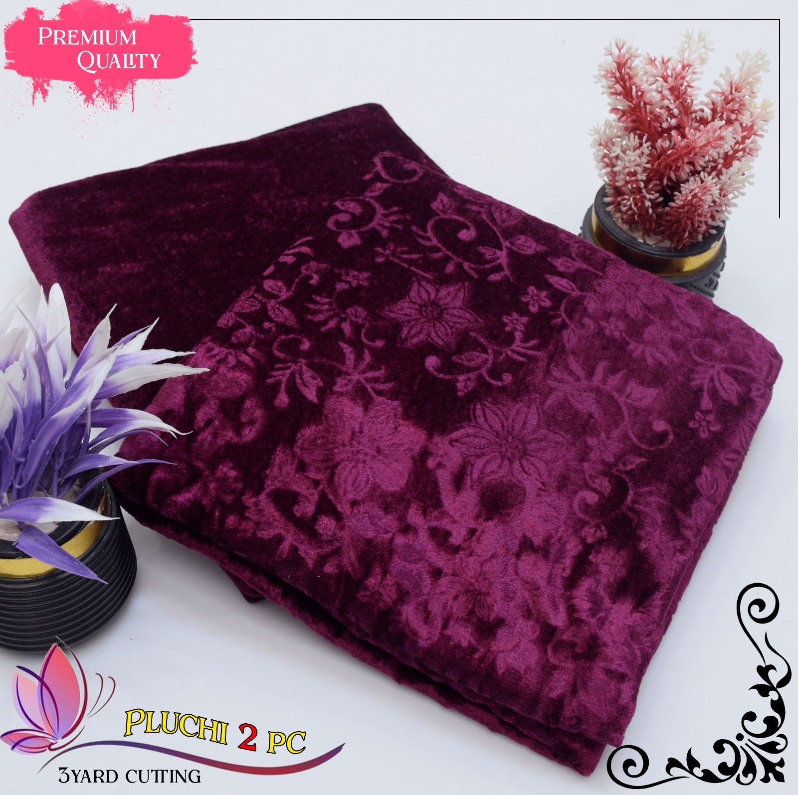 VELVET PLUCHI |2| PCS UNSTITCHED