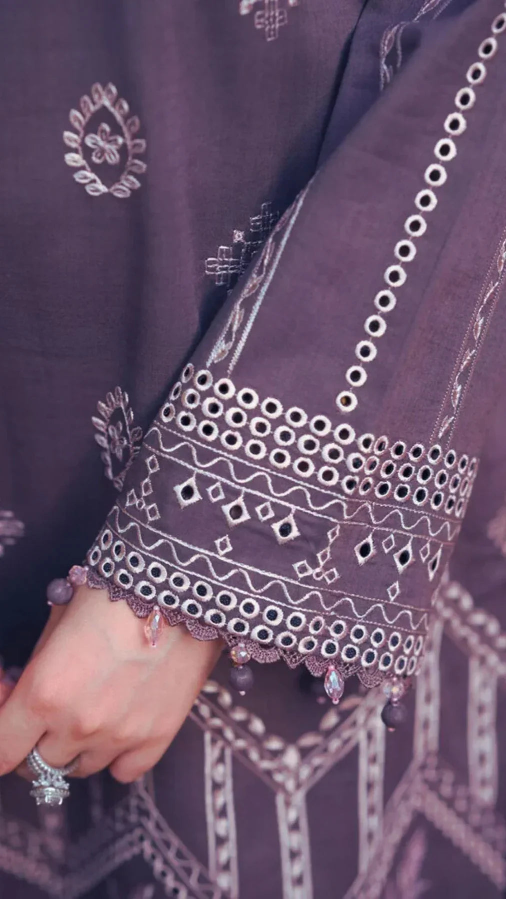 3 Piece - Unstitched Fully Embroidered Dhanak Fabric NS-915