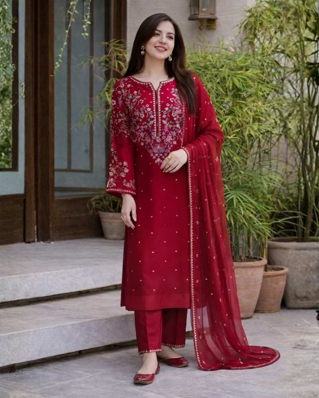 BT-2700-3 Piece - Unstitched Embroidered Lawn Fabric