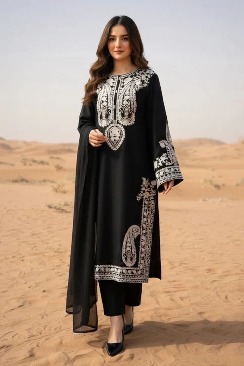 MR-2740 B-3 Piece - Unstitched Embroidered Lawn Fabric