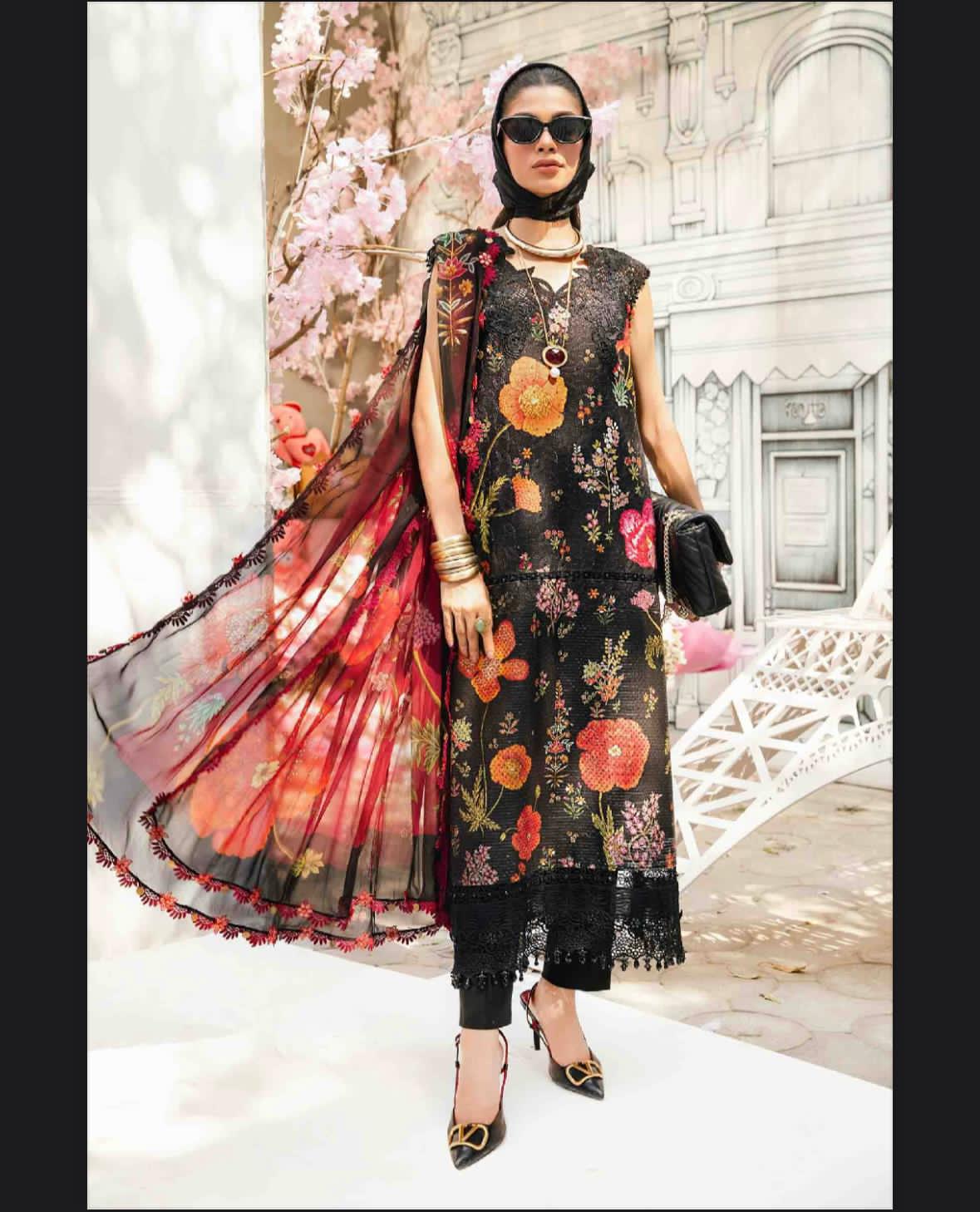 MARIA B Lawn Printed 3Piece D-002