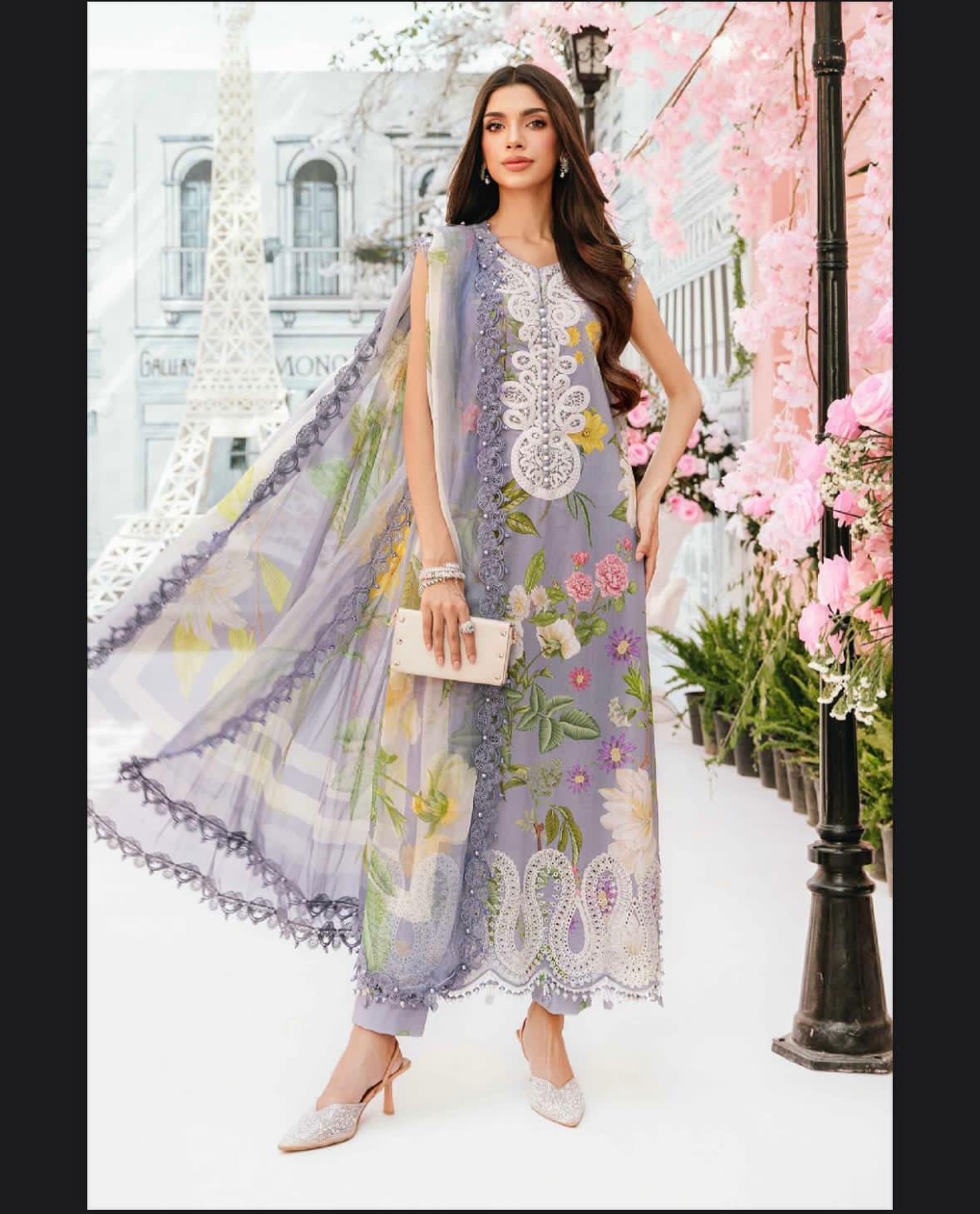 MARIA B Lawn Printed 3Piece D-001