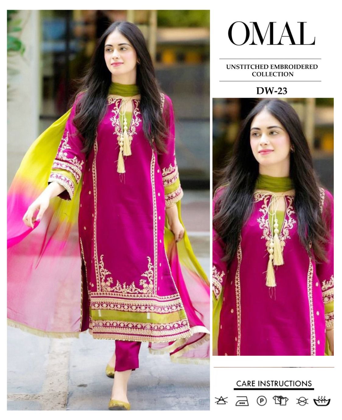 OMAL BY CA'3 PCS UNSTITCHED