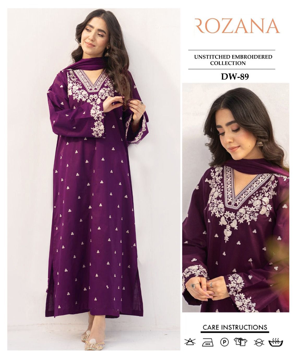 ROZANA BY CA'3 PCS UNSTITCHED