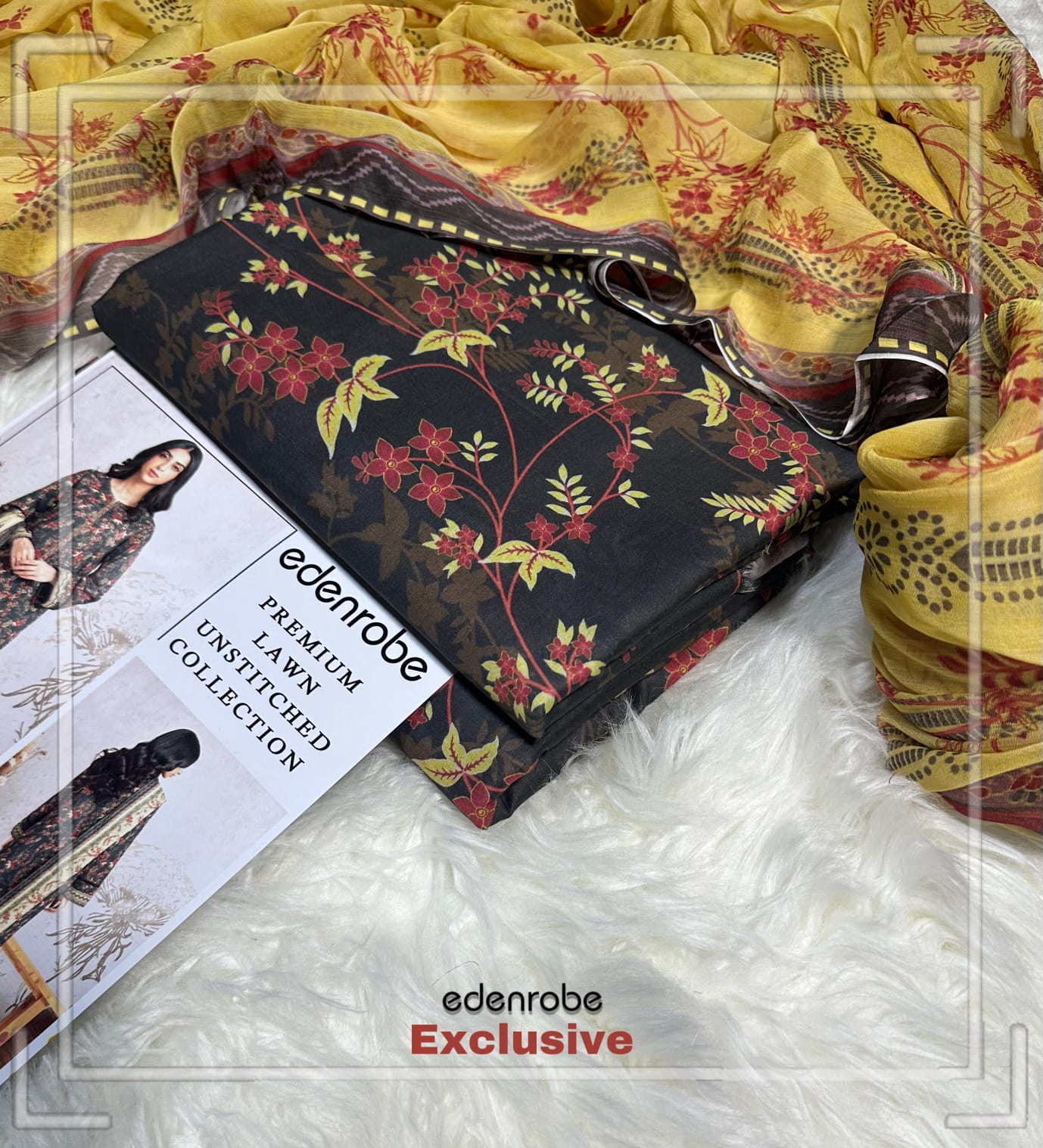EDENROBE |3| PCS UNSTITCHED