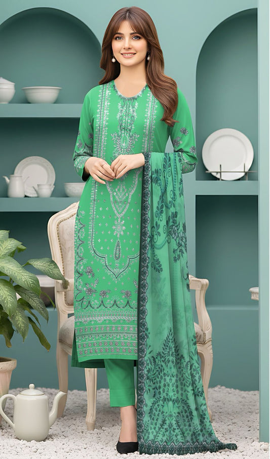 Meena  Kaari Original 3PC Pure Dupatta D#03
