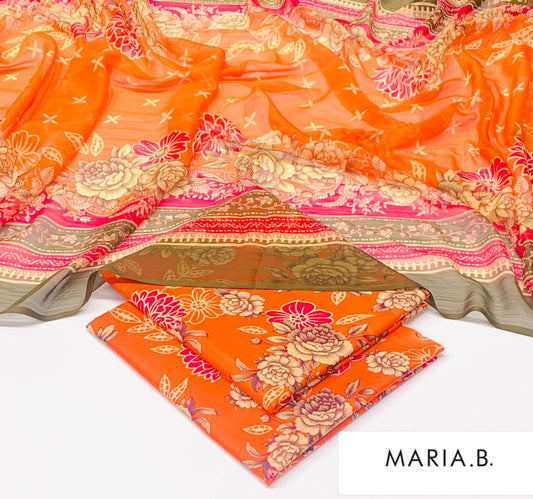 Premium 3PC Lawn Suit with Chiffon Dupatta D-04