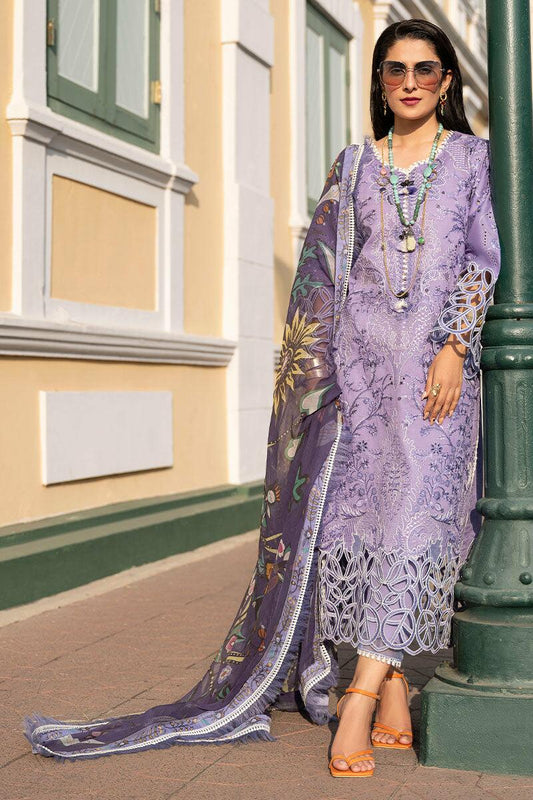 MS 04-Lawn stuff 3 Piece fully Embroidered with  Poly Lawn Dupatta
