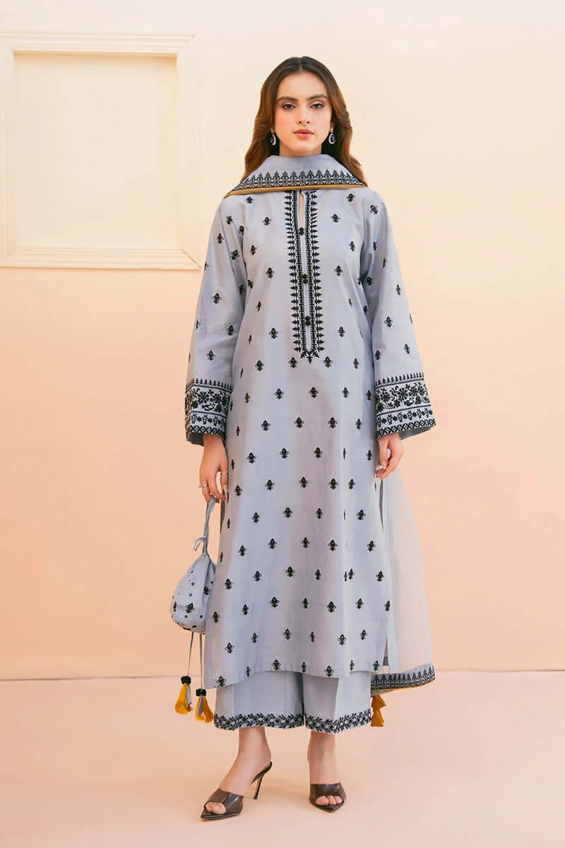 AS-2775-3 Piece - Unstitched Embroidered Lawn Fabric