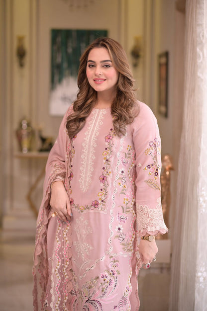 AS 2735-Aneela's Luxury 3pc Unstitched Lawn Suit