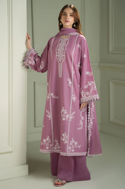 CS-900-3 Piece - Unstitched Fully Embroidered Lawn Fabric With Embroidered Lawn Dupatta