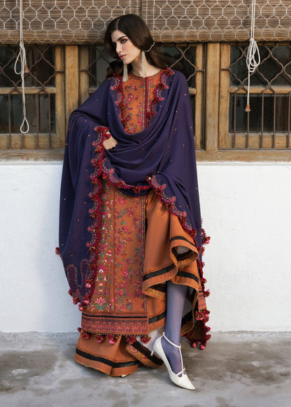 MB-610-3 Piece - Unstitched Fully Embroidered Dhanak Fabric