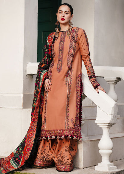 AL 975-3 Piece - Unstitched Fully Embroidered Dhanak Fabric