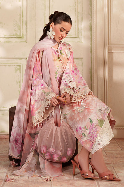 BQ-208-3 Piece - Unstitched Digital Printed lawn Fabric