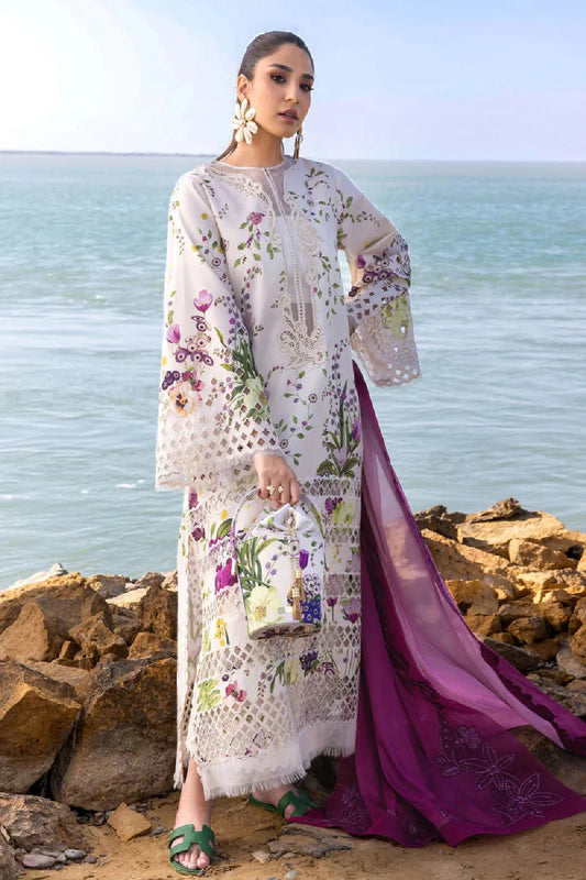 BQ 202-3 Piece - Unstitched Printed Lawn Fabric (Printed Lawn Dupatta)