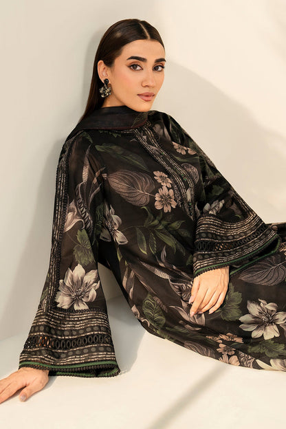 3 Piece - Unstitched Digital Printed Khaddar Fabric BQ-33