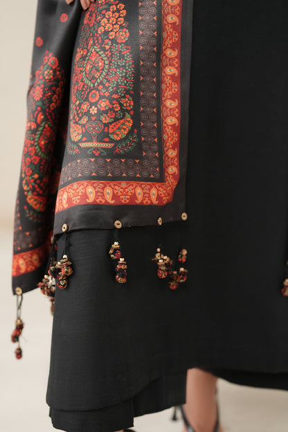3 Piece - Unstitched Fully Embroidered Dhanak Fabric BQ-145