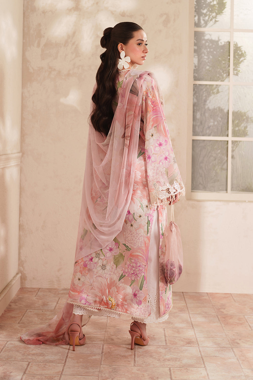 BQ-208-3 Piece - Unstitched Digital Printed lawn Fabric