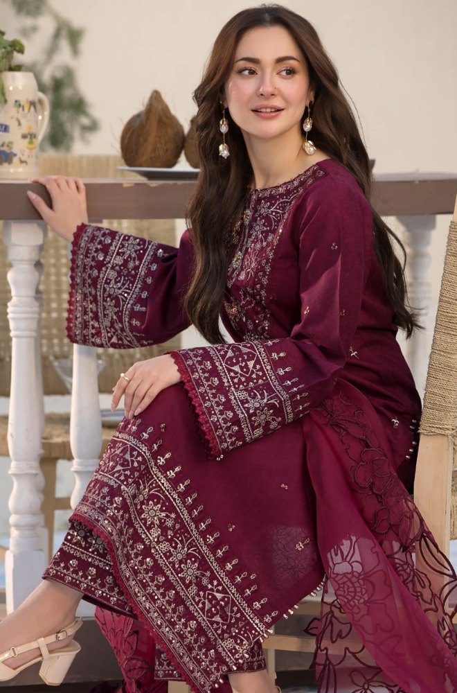 QL 2685-3 Piece - Unstitched Fully Embroidered Lawn Fabric