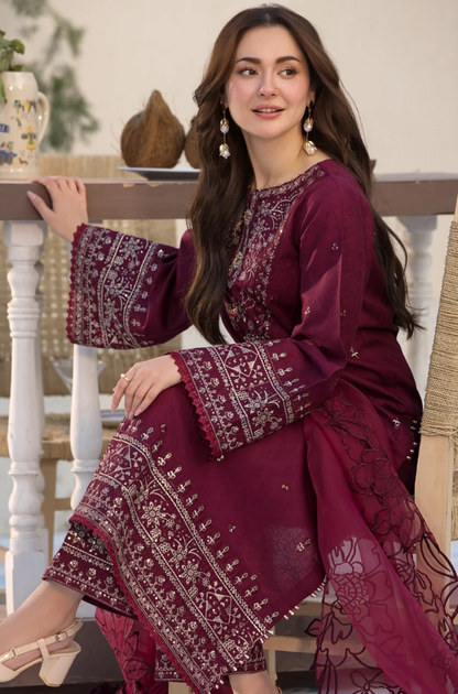 QL 2685-3 Piece - Unstitched Fully Embroidered Lawn Fabric