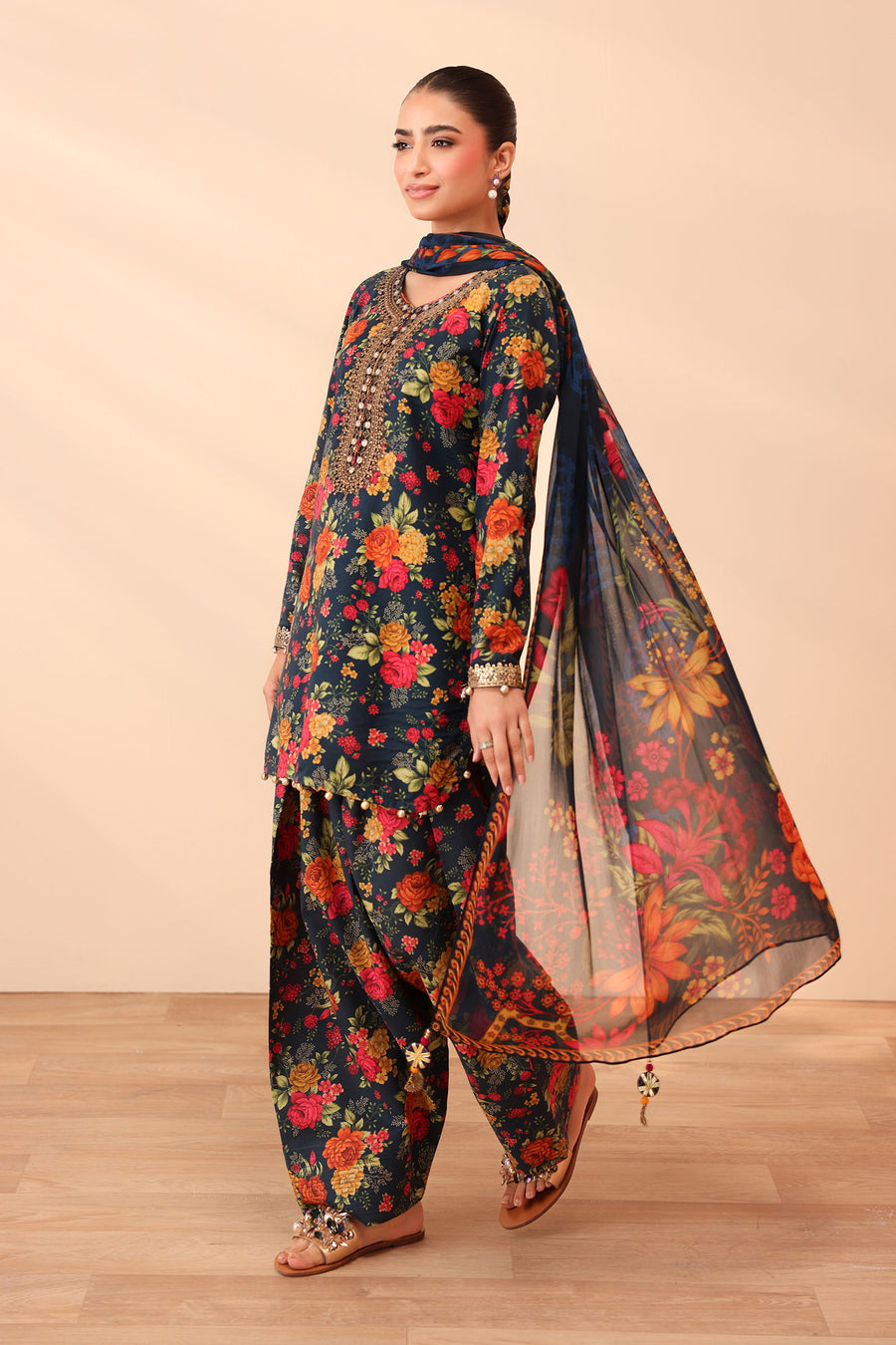 BQ-40-3 Piece - Unstitched Digital Printed Khaddar Fabric