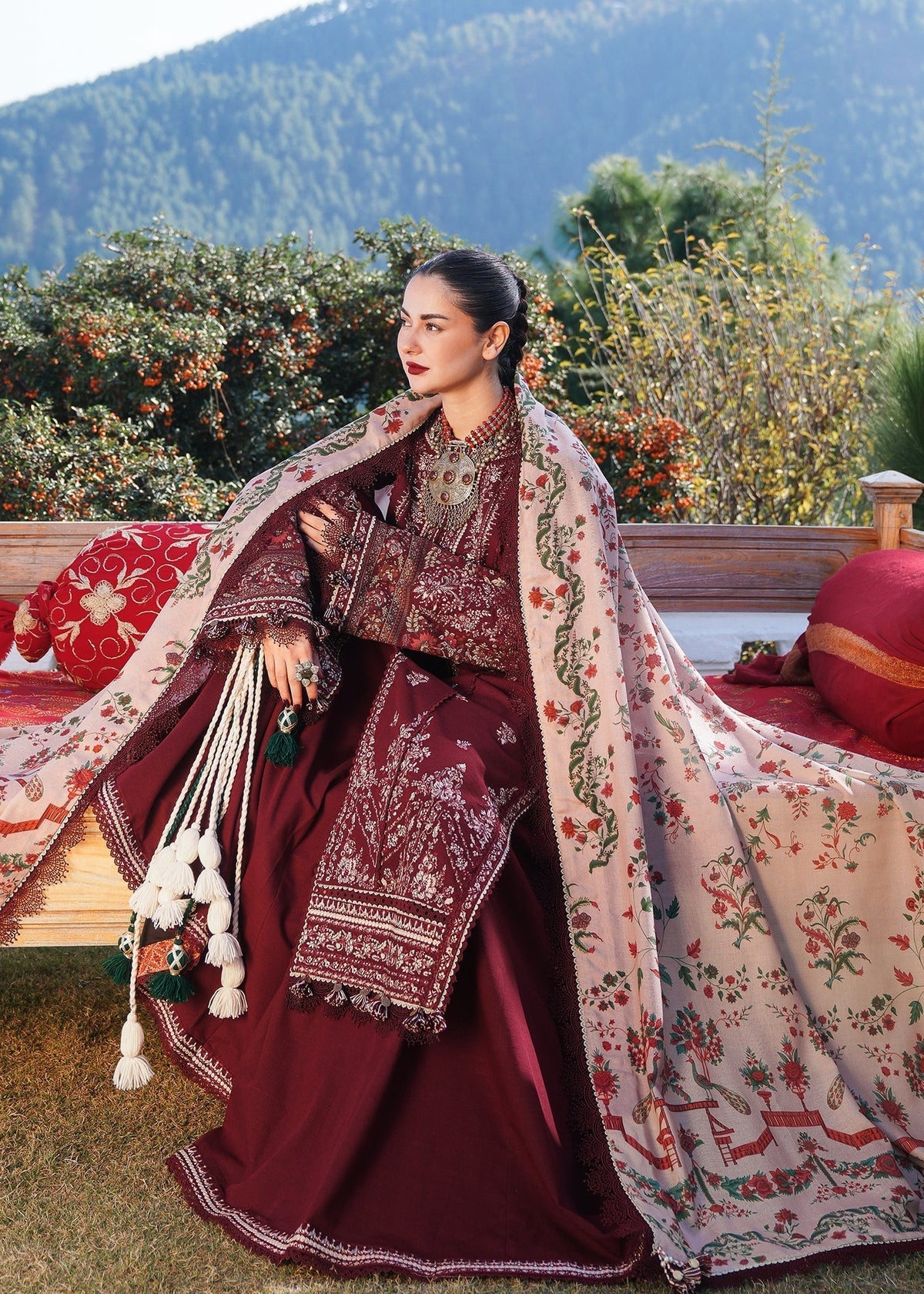 3 Piece - Unstitched Fully Embroidered Dhanak Fabric