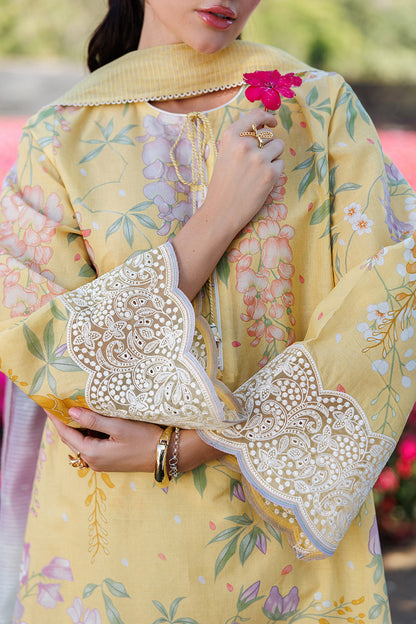 JZ 205-3 Piece - Unstitched Printed Lawn Fabric