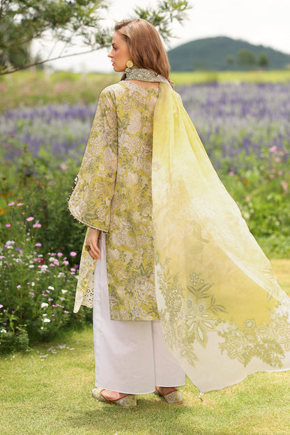 BQ 203-3 Piece - Unstitched Printed Lawn Fabric