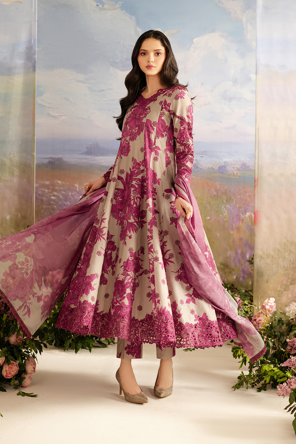 3 Piece - Unstitched Digital Printed Khaddar Fabric IZ-72
