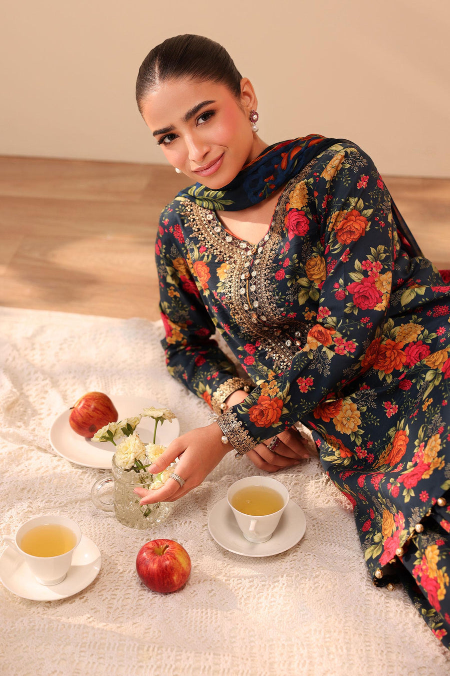 BQ-40-3 Piece - Unstitched Digital Printed Khaddar Fabric