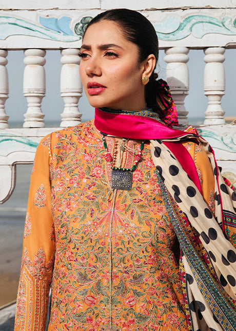3 Piece - Unstitched Fully Embroidered Dhanak Fabric