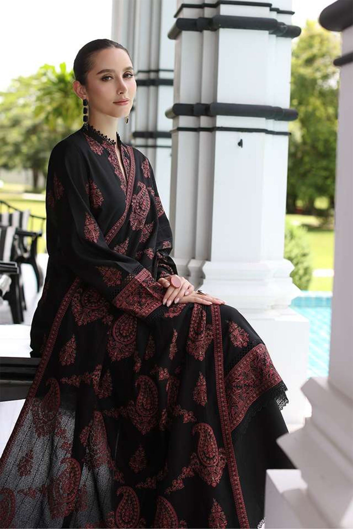 SP 565-3 Piece - Unstitched Fully Embroidered Dhanak Fabric
